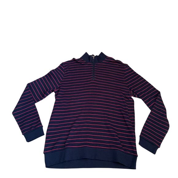 Jos. A. Bank 1905 Mens Sz L 1/4 Zip Comfort Stretch Tailored Fit Striped Sweater - Picture 11 of 14